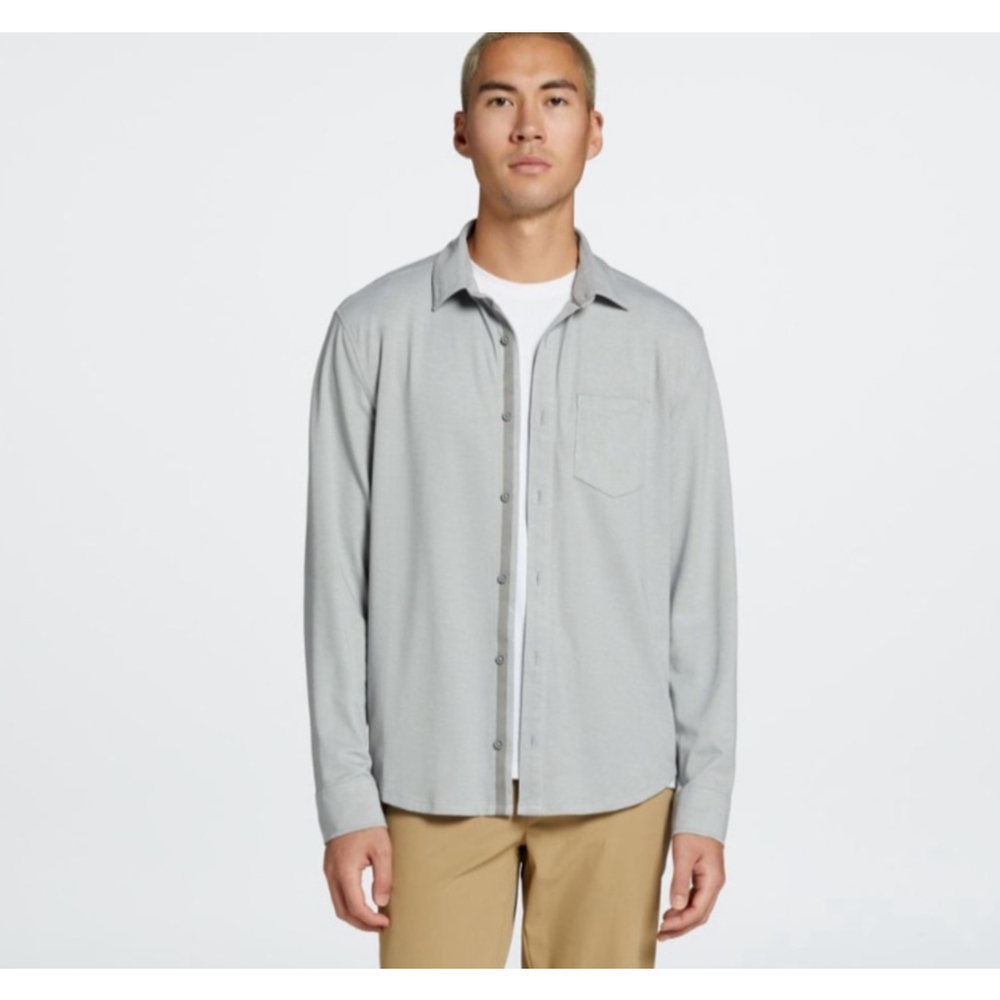 VRST Gray Long Sleeve Wicking Button Front Shirt Size 2XL NWT